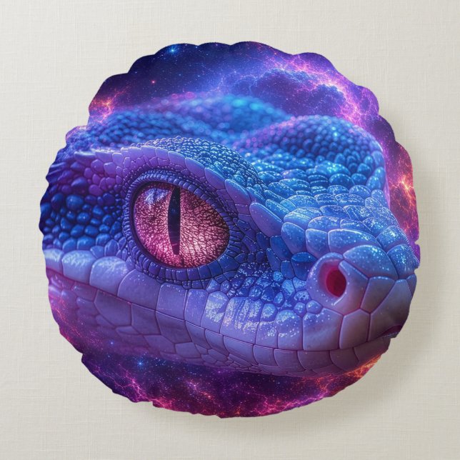 SNAKE IN SPACE ROUND PILLOW (Front)