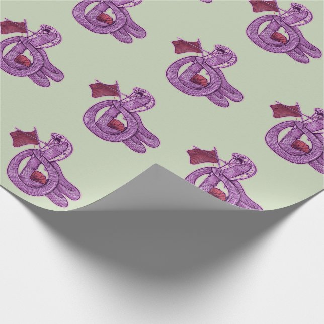 Snake Knitting Wrapping Paper (Corner)
