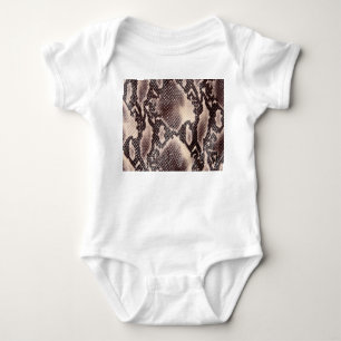 Snake leather: seamless brown texture baby bodysuit