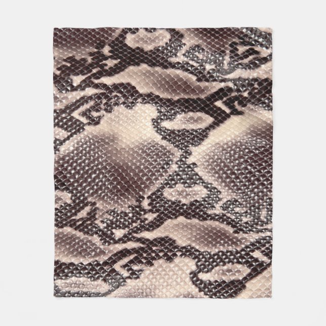 Snake leather: seamless brown texture fleece blanket (Front)