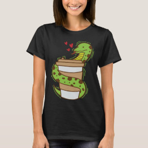 Snake loves Coffee Reptile Animal Zoo T-Shirt