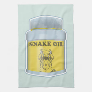Snake oil alternative medicine kitchen towel