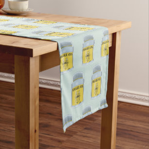 Snake oil alternative medicine short table runner