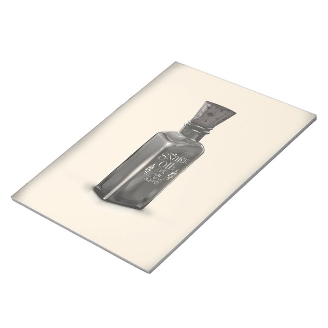 Snake Oil "Cure All Ailments" Bottle funny poster Notepad (Angled)