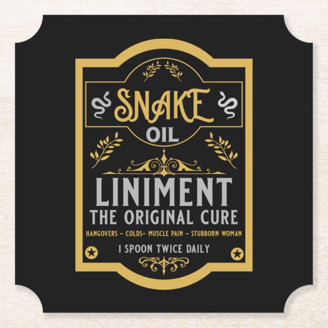 Snake oil Hangover Cure Paper Coaster (Front)