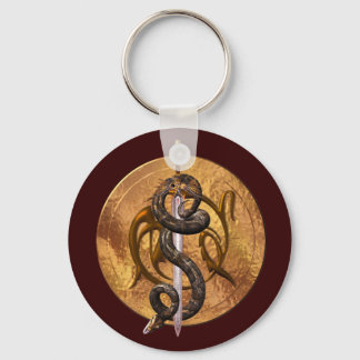 Snake on a Sword Keychain