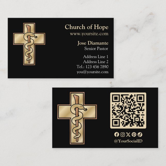 Snake on Cross Business Card (Front/Back)