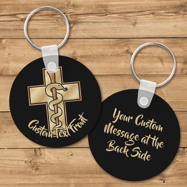 Snake on Cross Keychain (Creator Uploaded)