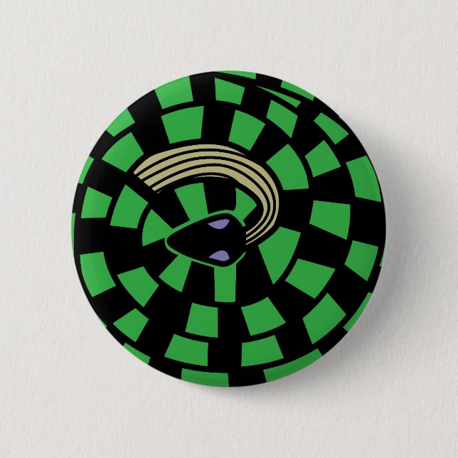 Snake - Optical Illusion (green) 2 Inch Round Button (Front)