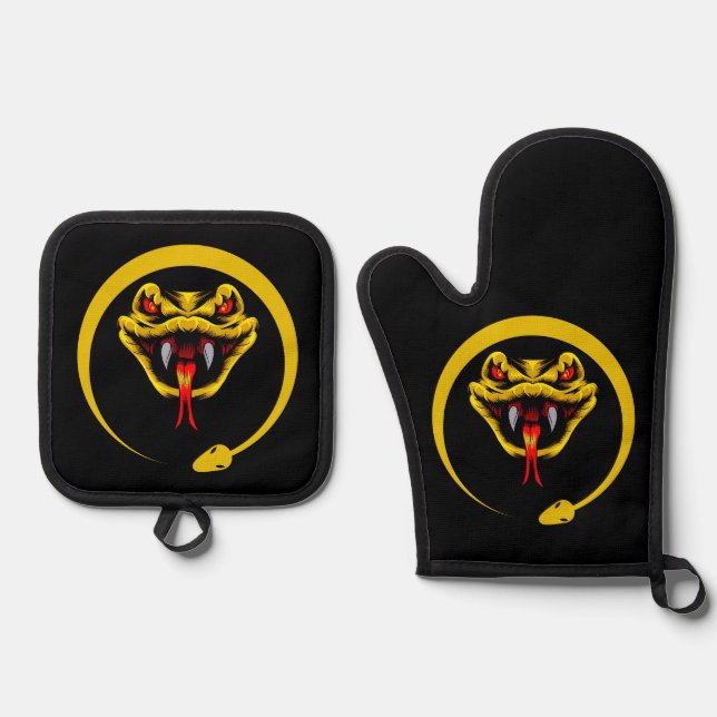 snake oven mitt & pot holder set (Front)