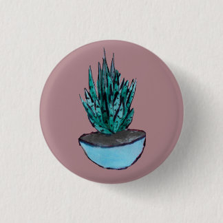 Snake Plant 1 Inch Round Button
