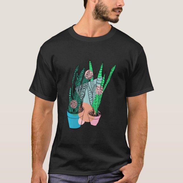 Snake Plant Colorful Sansevieria T-Shirt (Front)