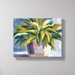 Snake Plant   Potted House Plant Painting Canvas Print