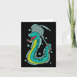 Snake Plays Badminton Card