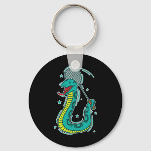 Snake Plays Badminton Keychain