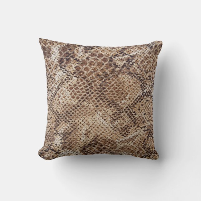 Snake Print Throw Pillow (Front)