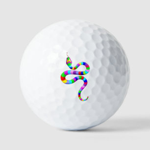 Snake Psychedelic Rainbow Colours Golf Balls