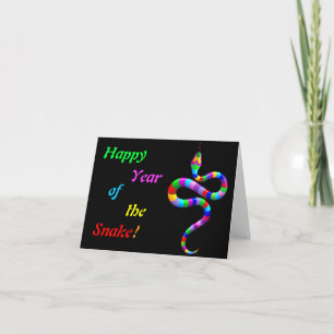 Snake Psychedelic Rainbow Note Card