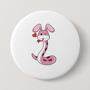 Snake Rabbit Heart 3 Inch Round Button