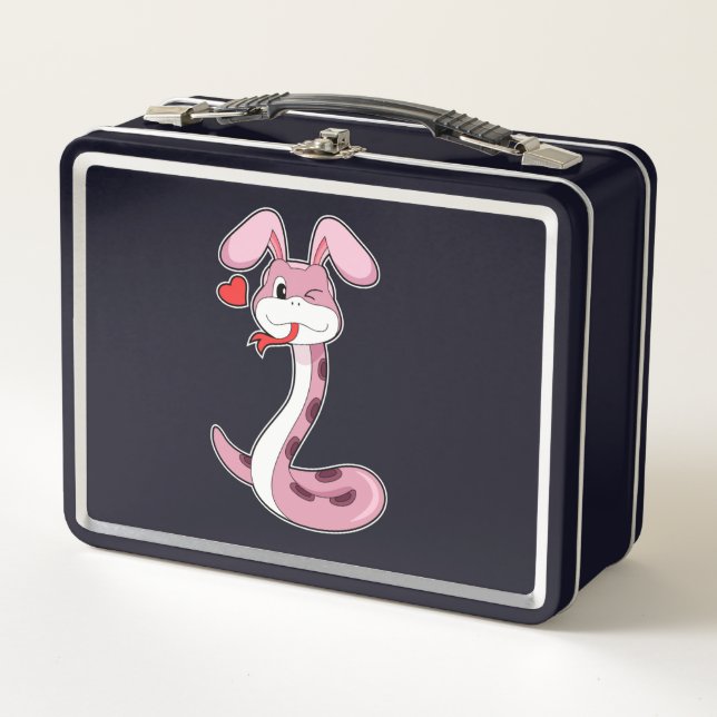 Snake Rabbit Heart Metal Lunch Box (Front)