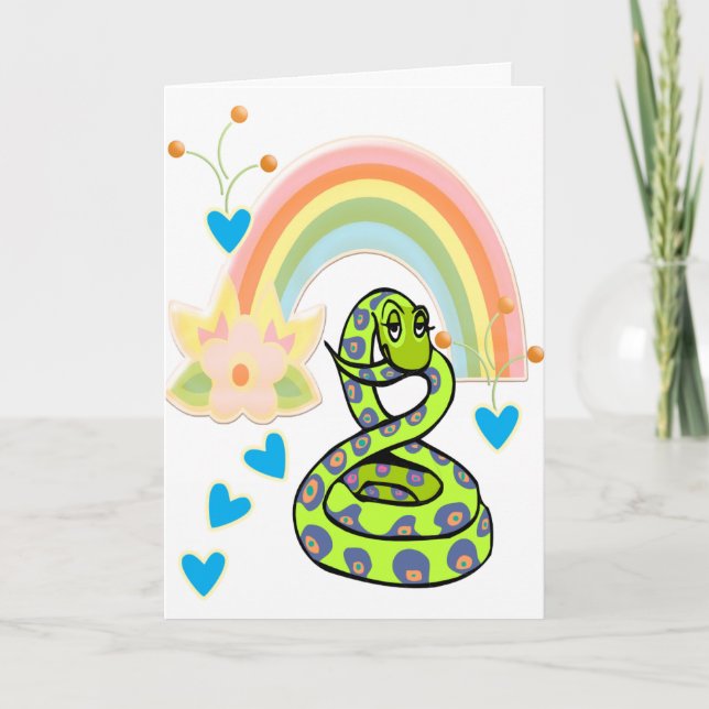 Snake Rainbow Greeting Card (Front)