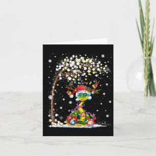 Snake Reindeer Hat Santa Christmas Tree Funny Xmas Card