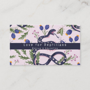 Snake Reptiles Rescue Florals Business Card