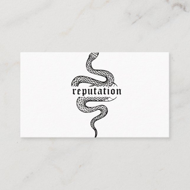 Snake Reputation In The World T-Shirt Business Card (Front)