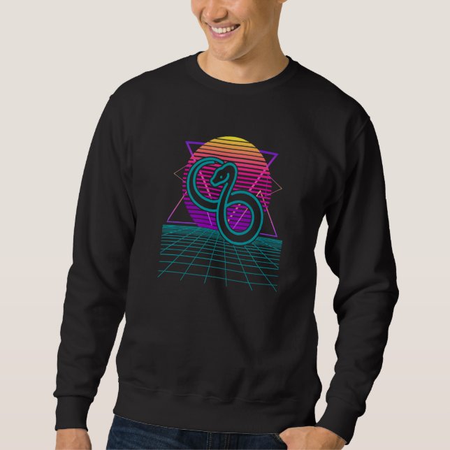 Snake Retro 80s Style Ball Python Boa Constrictor  Sweatshirt (Front)