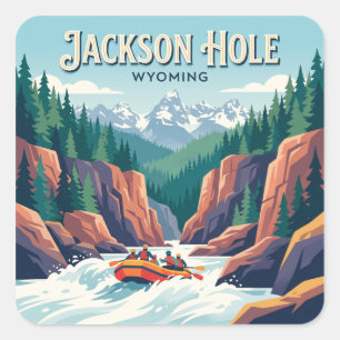 Snake River Canyon Jackson Wyoming Square Sticker