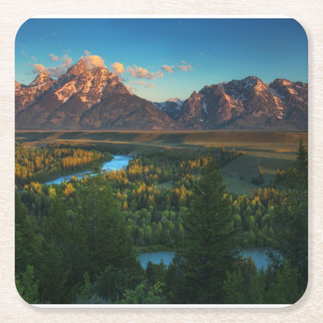Snake River Overlook Square Paper Coaster (Front)