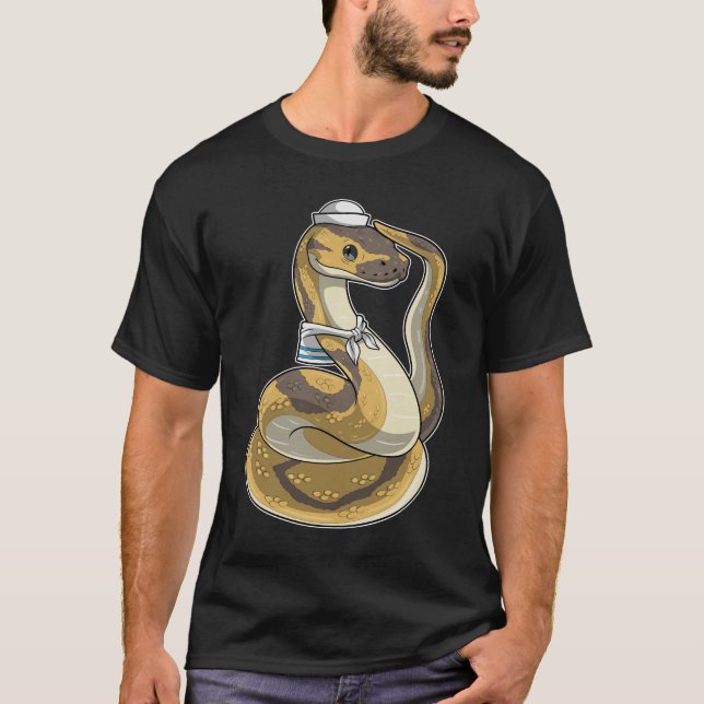 Snake Sailor Sailor hat T-Shirt (Front)