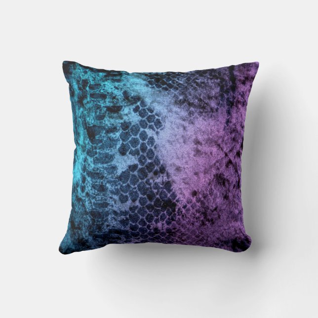 Snake Scales Print Throw Pillow (Back)