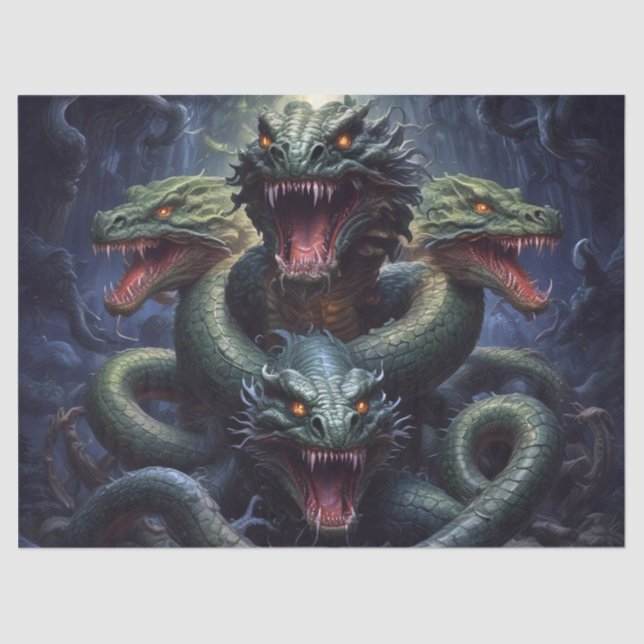 Snake Serpent Dragon Monster Fantasy Decoupage Tissue Paper (Front)