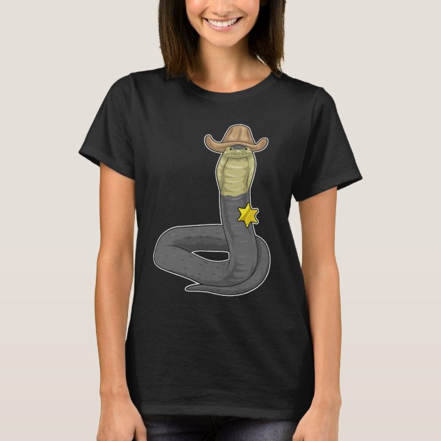 Snake Sheriff Cowboy hat T-Shirt (Front)