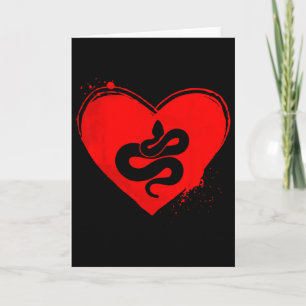 Snake Silhouette Heart Shape Valentine Snake Lover Card