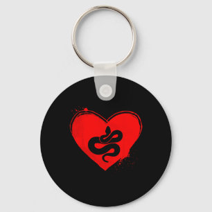 Snake Silhouette Heart Shape Valentine Snake Lover Keychain