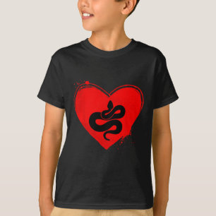 Snake Silhouette Heart Shape Valentine Snake Lover T-Shirt