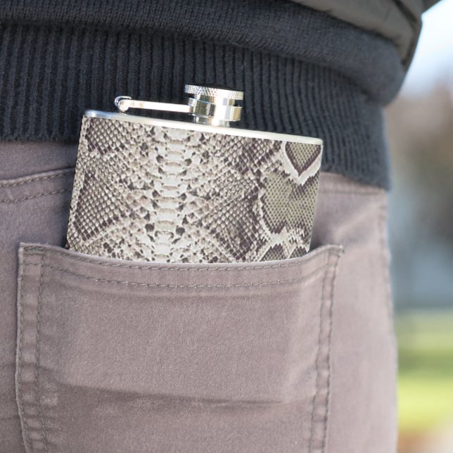Snake Skin Animal Print Hip Flask (In Situ)