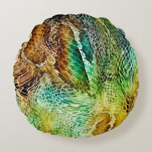 Snake skin background round pillow