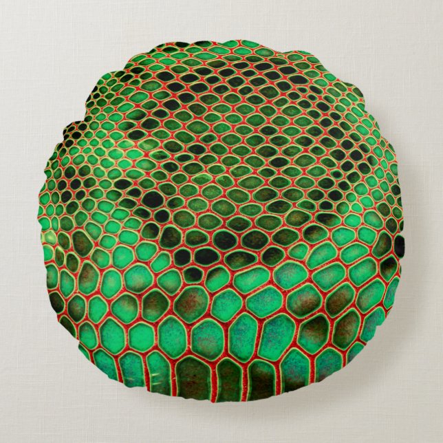 Snake skin background round pillow (Front)