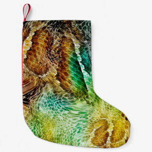Snake skin background small christmas stocking