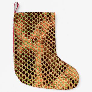 Snake skin background small christmas stocking