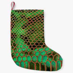 Snake skin background small christmas stocking