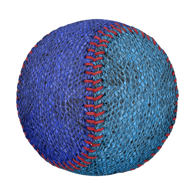 Snake skin blue reptile scales two tone baseball (Angled)
