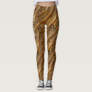 Snake skin green and golden ombre design leggings