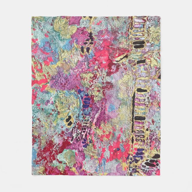 Snake Skin Pattern Fleece Blanket Bold Vibrant (Front)