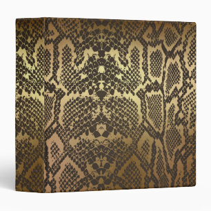 Snake Skin Print Modern Glam Gold Binder