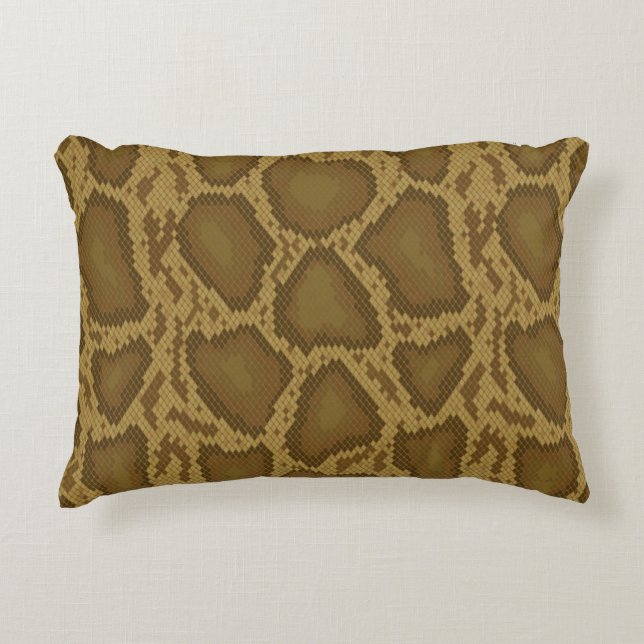 Snake skin, reptile pattern decorative pillow (Front)