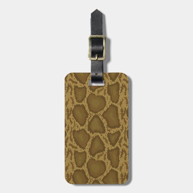 Snake skin, reptile pattern luggage tag (Front Vertical)